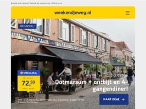 ⭐ HOT DEALS! ⭐ Ootmarsum + ontbijt + 4-gangendiner + GRATIS parkeren 72,50 p.p. | 4*-hotel Brugge + ontbijt + GRATIS parkeren 67,50 p.p. | 3 dgn Overijssels Vechtdal + ontbijt + dagschotel + EXTRA'S 85,- p.p.