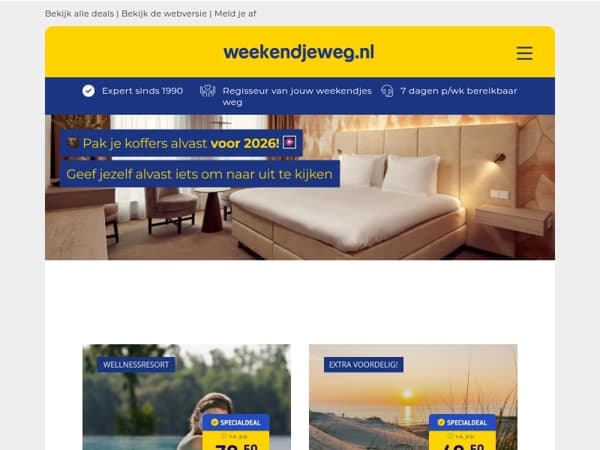 🗓️ Nieuwe plannen, nieuwe herinneringen 👉 weekendjes weg in 2026!
