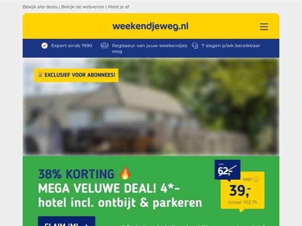 🔒 EXCLUSIEVE DEAL- 38% KORTING: de Veluwe + ontbijt 39 euro p.p.! 😱
