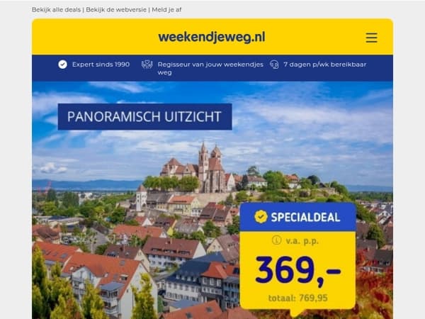 Uniek gelegen hotel op de Münsterberg + uitzicht op de Rijnvallei v.a. 369 | 3 dgn 4*-wellnesshotel Twente + ontbijt en 3-gangendiner v.a. 109,50 p.p.!