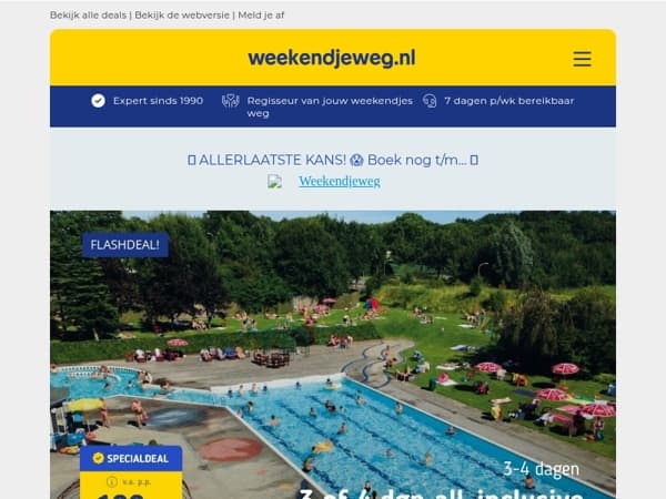 🌞 3x all-inclusive droomreis voor een zomerse prijs: 3 dgn vanaf 169,- p.p.! OP=OP! 🔥