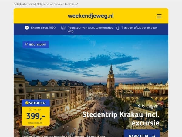 🌍 Op excursietrip? Kies voor Krakau of Caïro! Nu vanaf slechts 399 p.p.!