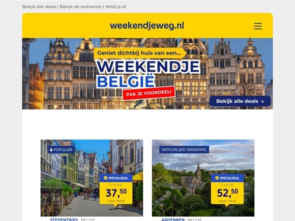 Weekendje België? 🇧🇪 Pak nu je voordeel! 🙌
