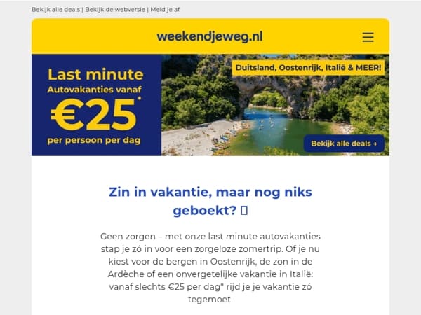 🚗 Stap nu in: last minute autovakanties voor deze zomer vanaf 25,- per dag*! 🔥