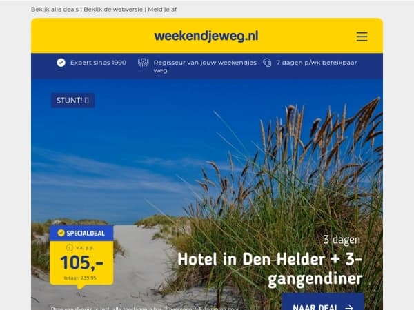 🌊 3 dgn Den Helder bij de kust + diner v.a. 105 | Nieuw 4*-hotel bij Giethoorn + ontbijt 67 p.p.!