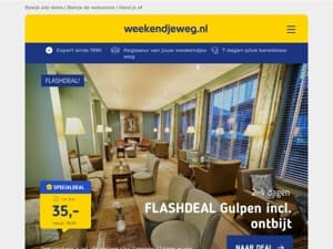 FLASHDEALS! ⚡ 4*-hotel Gulpen + ontbijt + Ritualspakket v.a. 35,- p.p. | Beach Hotel met splinternieuwe kamer + ontbijt v.a. 44,50 p.p. & MEER!