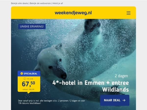💛 NIEUWE FAMILIE-DEALS: Wildlands + 4*-hotel + ontbijt v.a. 67,50 | Buitenhof De Leistert v.a. 414,35 & MEER!