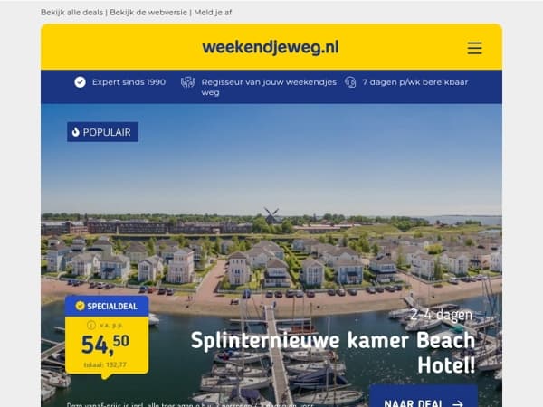 NIEUW! 💎 Beach Hotel Zuid-Holland + ontbijt & SEA DELUXE kamer v.a. 54,50 | Vakantiepark Slagharen + ONBEPERKT entree v.a. 297 per acco!