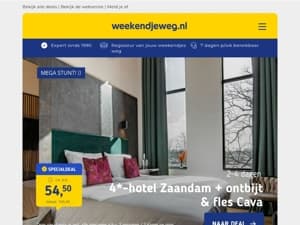 4*-hotel Zaandam + ontbijt & fles Cava v.a. €54.50 per persoon | Weekend F1: Grand Prix Monza v.a. €629 per persoon & meer
