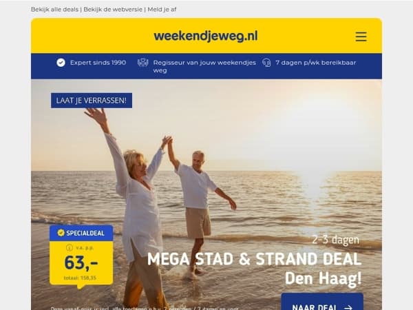 🏖️ MEGA Stad & Strand DEAL: Den Haag + Scheveningen 63 | 4*-hotel op de Veluwe + ontbijt v.a. 64,50 p.p.!