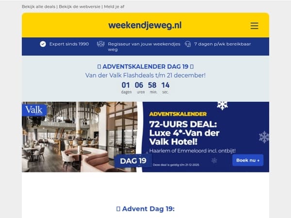 🌟 Advent Dag 12: 72 UURS DEALS! ⏳ Luxe 4*-Van der Valk Flashdeals incl. ontbijt! 😍