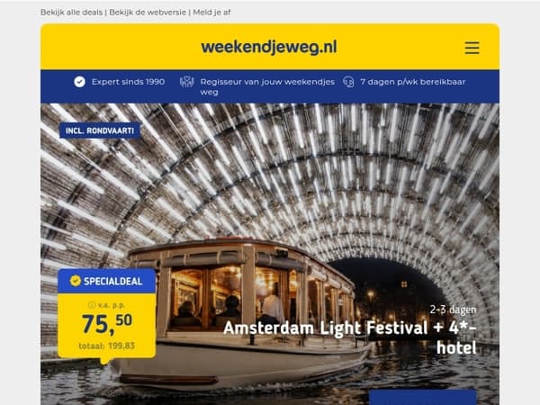 ✨ NIEUW! Amsterdam Light Festival + rondvaart incl. overnachting & meer vanaf €56,75 p.p.!