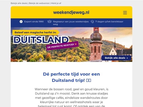 🧡 Weekendtip: beleef een magische herfst in Duitsland v.a. 34,50 p.p.! 🍁✨