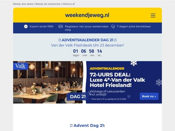 🎁 Advent Dag 21: 2x Van der Valk 72-UURS DEALS in Friesland + ontbijt! ⚡