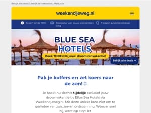 ✨ NIEUW: Boek nu TIJDELIJK jouw zonvakantie bij Blue Sea Hotels via Weekendjeweg.nl! 🌞🌴