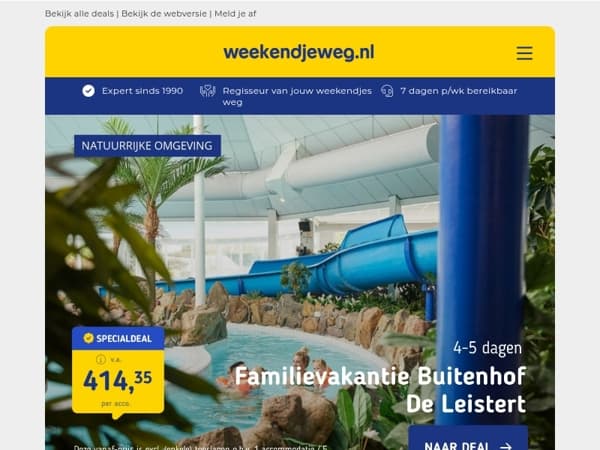 ⚡️ FLASHDEAL: Buitenhof de Leistert v.a. 414,35 | 😱 NIEUW: 20% korting op LUXE 4*-hotel Sittard + ontbijt 67,- p.p.!