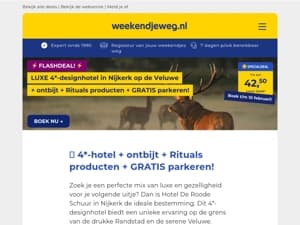 💥 Megadeal Maandag: LUXE 4*-hotel op de Veluwe + ontbijt + GRATIS parkeren v.a. 42,50 p.p.! 😱