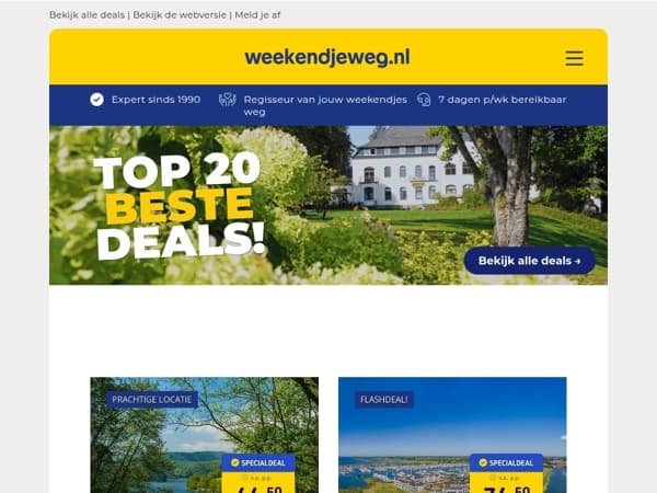 😱 Dit wil je niet missen: 20x topdeals! 💥 4*-hotel Noordrijn-Westfalen + ontbijt v.a. SLECHTS 44,50 | Beach Hotel Zuid-Holland + ontbijt v.a. 74,50 & MEER!