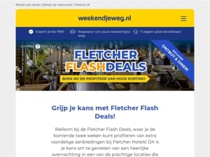 Boek NÚ: Fletcher FLASH Deals! 🔥 Geniet van tijdelijk MEGA voordeel! 🚀