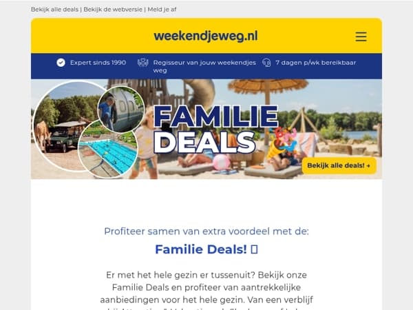 💛 Familie Deals: met het hele gezin er tussenuit! 🎢 Slagharen v.a. 194,45 | 🎬 Movie Park Germany v.a. 87,50 | 🦁 Beekse Bergen v.a. 279,95 & MEER!