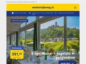 🇩🇪 Duitse pareltjes! 👉 6 dgn Cochem + ontbijt + 4-gangendiner + wellness + meer extra's €391,50 | 3 dgn Koblenz + ontbijt + diner €96 & MEER! 🔥