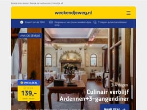 Culinair genieten! 🍴 3 dgn Ardennen + ontbijt & 3-gangendiner v.a. 139,- | Kasteelhotel Maastricht + ontbijt & 3-gangendiner v.a. 75,-