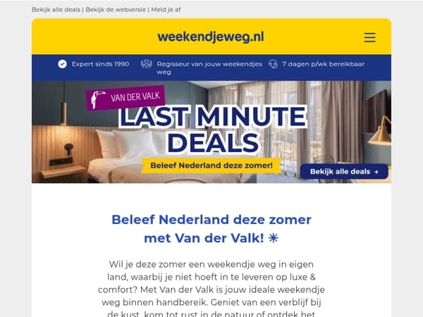 Last-minute weg? ☀️ Grijp je kans met deze Van der Valk deals! 😍