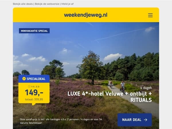 3x LUXE overnachten op de Veluwe vanaf 54,50 p.p.! 💚✨