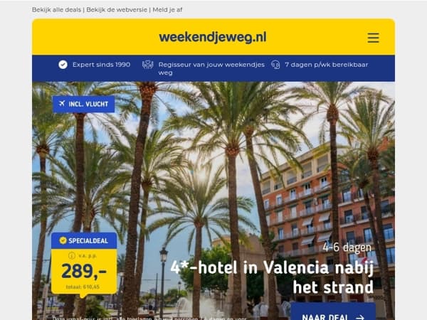 4-daagse stedentrip Valencia bij het strand v.a. 289 🏖️ | Tiny House Mooi Bemelen + Thermae 2000 v.a. 428,95 per acco!