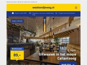 Super Zaterdag Deals! 🌟 3 dgn Callantsoog + ontbijt + diner + GRATIS parkeren €89 | 3 dgn in een unieke boslodge op de Veluwe + ontbijt + pannenkoek €124 & MEER! 😍