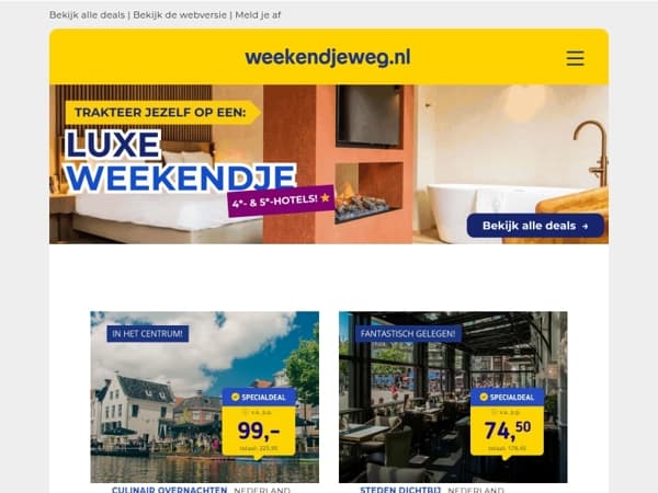 ⭐ LUXE genieten in de mooiste 4*- & 5*-hotels in Nederland v.a. €39,50 p.p.!
