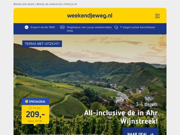 💥 3x Duitsland Prijsknallers: ontdek de Ahr Wijnstreek, Duitse Eifel en Düsseldorf vanaf 49,50 p.p.! 🇩🇪✨