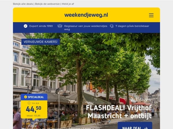 ⚡ FLASHDEAL: hartje Maastricht + ontbijt v.a. 44,50 | All-inclusive 4*-hotel Provence v.a. 225 p.p.!