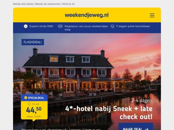 Weekendje Friesland? ❤️ Check deze deals v.a. 34,50 p.p.! 💥