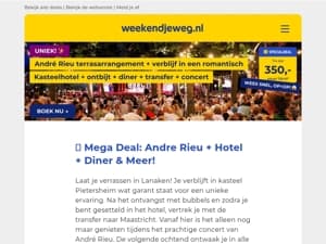 🎻 André Rieu Terrasarrangement + kasteelhotel + 3-gangendiner + MEER vanaf 350,- p.p.! 🔥