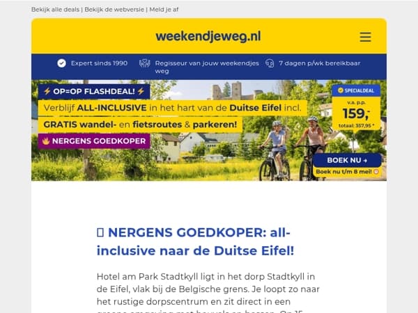 🔥 NERGENS GOEDKOPER: all-inclusive naar de Duitse Eifel incl. EXTRA'S vanaf 159,- p.p.! 😱🤯