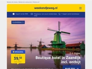 WEEKDEALS! 🔥 Boutique hotel Zaandijk + ontbijt v.a. SLECHTS 39,50 p.p. | 8 dgn Marrakech & Sahara + EXTRA'S v.a. 389,- p.p. & MEER!