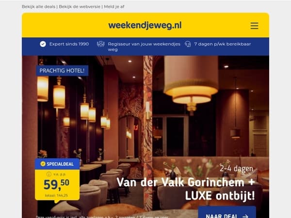 Van der Valk TOPDEAL! 💥 Luxe 4*-Gorinchem + ontbijt & meer v.a. 59,50 | Valkenburg + entree Thermea 2000 v.a. 63,25 & MEER!