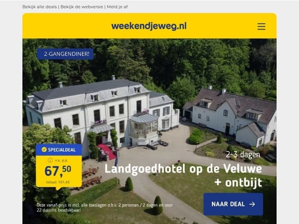 ✨ UNIEK: de mooiste bijzondere hotels in eigen land vanaf 66,50 p.p.!