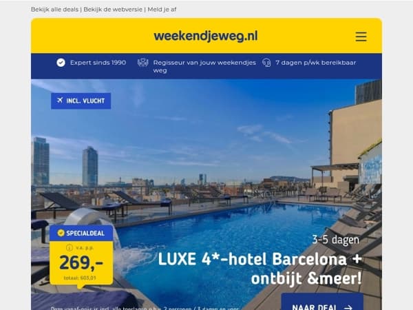 ✈️ Stedentrip Specials UITGELICHT: Luxe 4*-hotel Barcelona incl. vlucht & ontbijt v.a. 269,- | 3*-hotel hartje Porto incl. vlucht v.a. 239,- & MEER!