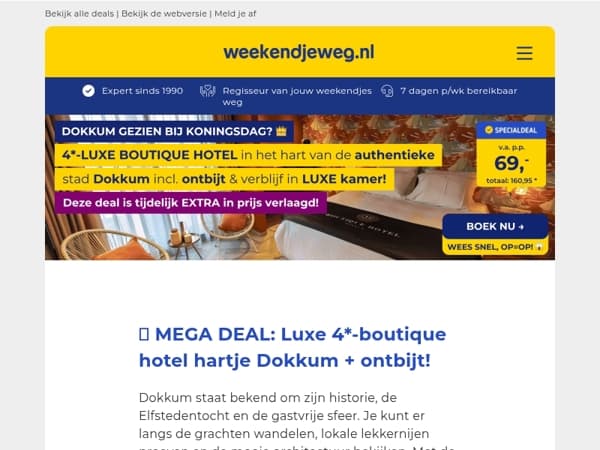 Dokkum gezien bij Koningsdag? 👑 Check deze deal! 🧡