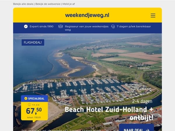 🐚 Beach Hotel Zuid-Holland + ontbijt v.a. 69,50 | All-inclusive Familiehotel Beieren v.a. 129 p.p.! 😱