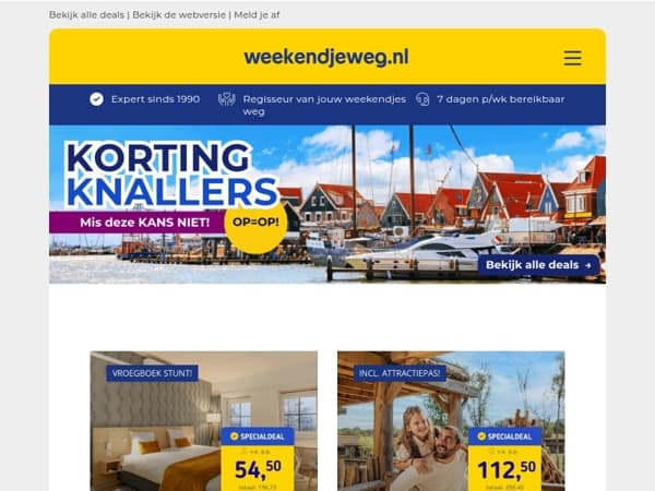 😱 Mis deze KANS NIET: 20 Korting Knallers die je moet zien! 🔥👉 Volendam incl. ontbijt v.a. €54,50 p.p. | Safari Hotel Beekse Bergen + ontbijt & attractiepas v.a. €112,50 p.p. & MEER!