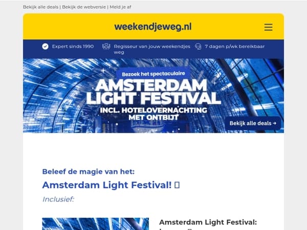 ✨ Amsterdam Light Festival: Boek deze magische belevenis + hotelovernachting + ontbijt v.a. 82,50 p.p.! 😍