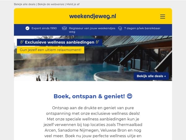 ✨ Wellness weekendje weg vanaf 54,50 p.p.! 🌿👉 Thermaalbad Arcen | Sanadome Nijmegen | Veluwse Bron & meer!