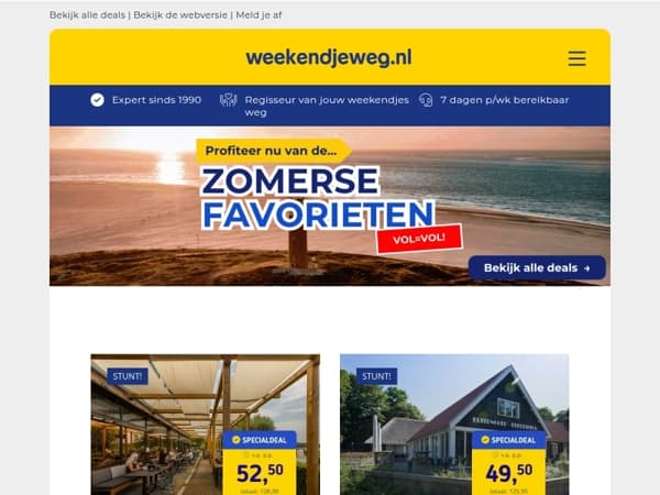 Zomerse favorieten! 💙 Veluwemeer 52,50 p.p. | Giethoorn 49,50 p.p. | Haarlem 44,50 p.p. & MEER!