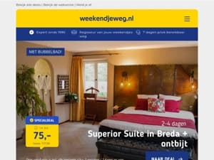 💎 XXL SUITE-DEAL: Superior SUITE met BUBBELBAD in 4*-hotel Breda + ontbijt + GRATIS parkeren v.a. 75 p.p. & MEER!