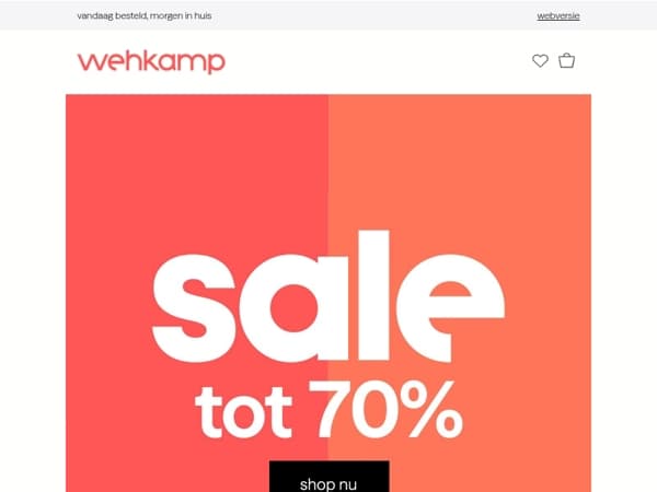 Tot 70% korting tijdens de Sale! 🚨