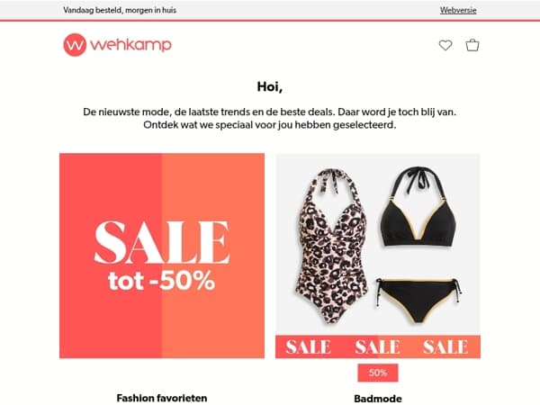 Tot 50% korting tijdens de Sale