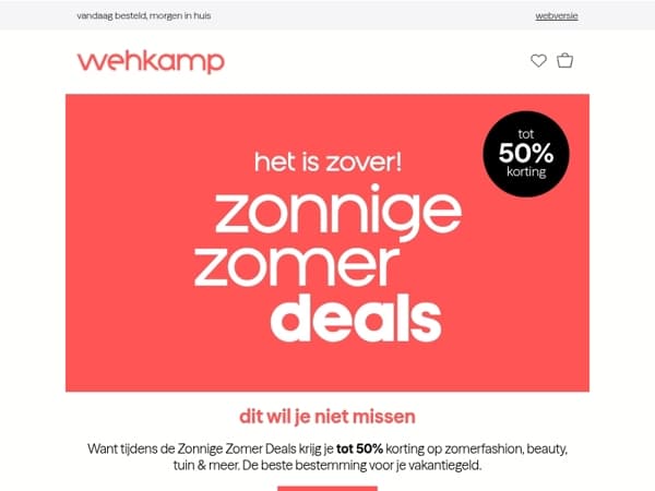 Zonnige Zomer Deals! Tot -50% ☀️
